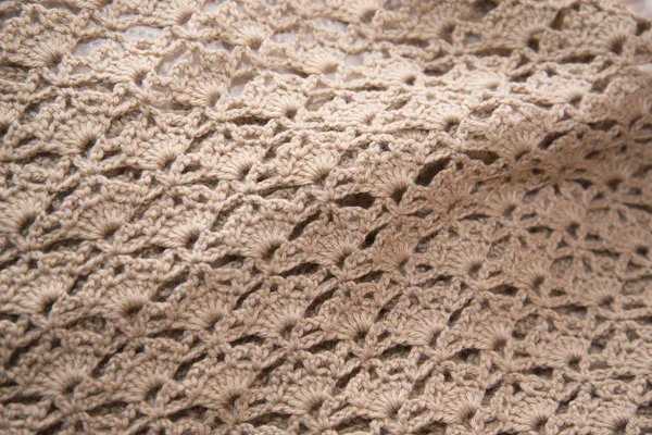 Brown sweater knitted in manual photographed in close-up. — Stock Photo, Image