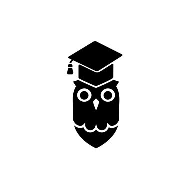 Beyaz arka plan üzerinde izole baykuş vektör simgesi.