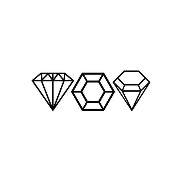 Diamonds set vector icon isolated on white background. — Stock Vector