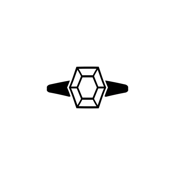 Diamante anillo vector icono aislado sobre fondo blanco . — Archivo Imágenes Vectoriales