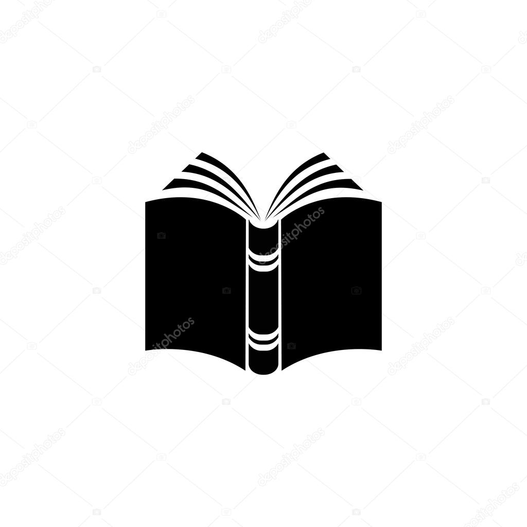 Book vector icon isolated on white background.