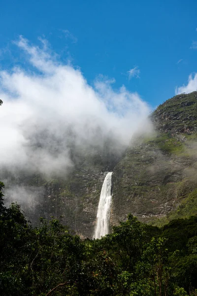 Cascada Casca Anta Dentro Del Parque Nacional Serra Canastra Brasil — Foto de Stock