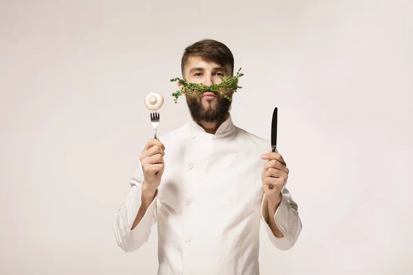 Şefin menüsü logosu. Vegan Restoran logosunu görmeniz gerekir. Sağlıklı gıda sembolü.