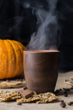 Halloween fikirler, ahşap kutusunda kabak