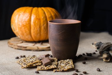 Halloween fikirler, ahşap kutusunda kabak