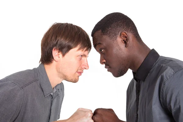 The concept of social and racial conflict. The struggle for equality. — Stock Photo, Image