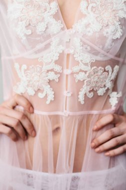 Boudoir. Sabah gelin. Düğün kavramı.