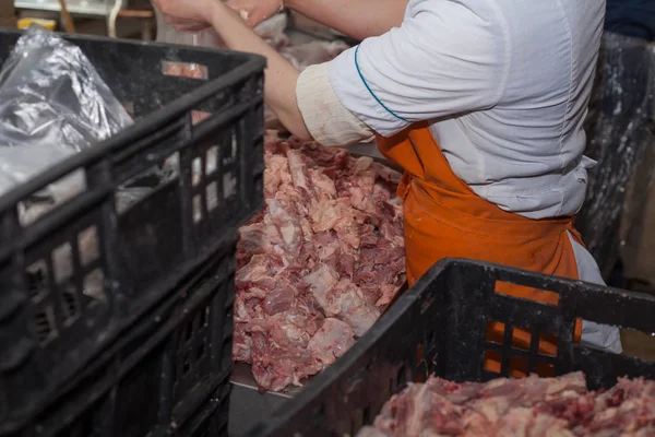 Baromfi-feldolgozó, élelmiszer ipar. a hústermelés. — Stock Fotó
