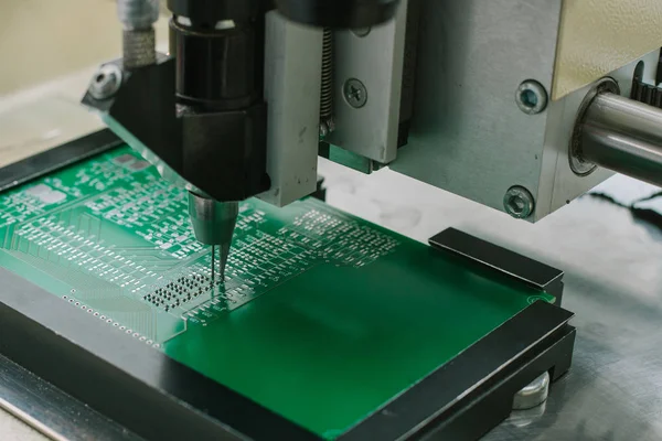 Microchip production factory. Technological process. Assembling the board.
