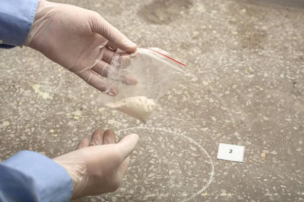 Investigación del crimen. Evidencia en la escena del crimen . — Foto de Stock