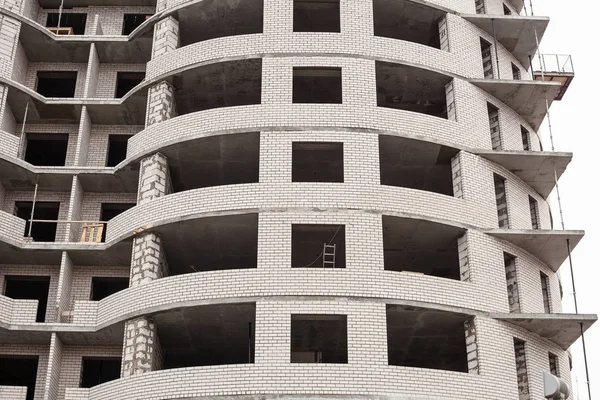 the construction of an apartment building. condominium