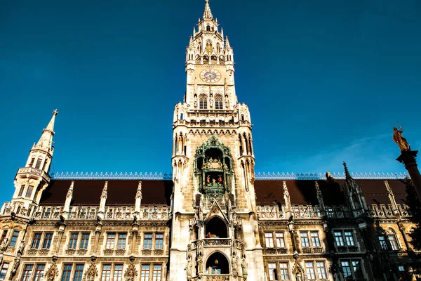 玛利亚广场市政厅的慕尼黑，德国 — 图库照片