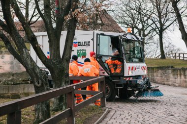 Nuremberg, Almanya, 27 Aralık 2016: çöp toplama Almanya