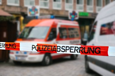 Olay yerinde polis teyp Almanca 