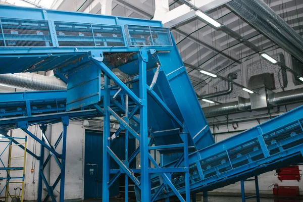 Waste processing plant. Technological process. Recycling and storage of waste for further disposal. Business for sorting and processing of waste.