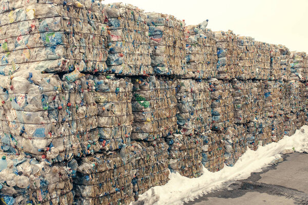 Waste processing plant. Technological process. Recycling and storage of waste for further disposal. Business for sorting and processing of waste.