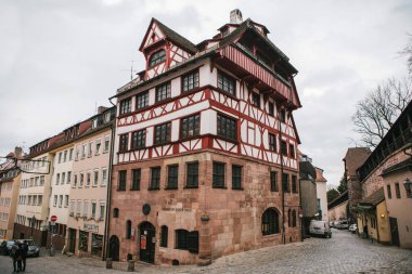 Almanya, Nürnberg, 27 Aralık 2016: Albrecht Durers ev. Şehrin ünlü bir binada. Görme.
