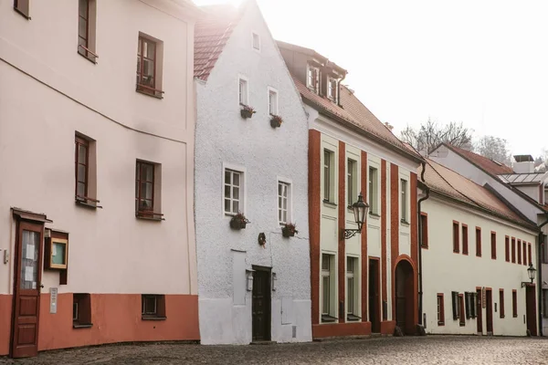 Güzel sokak Çek Cumhuriyeti Cesky Krumlov şehri. Dünyanın en güzel sıradışı küçük şehirlerden biri.