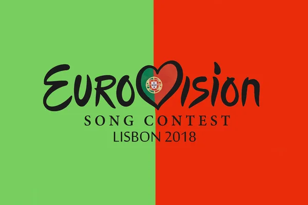 Lisbon, 24 Nisan 2018: illüstrasyon Eurovision Şarkı Yarışması 2018 Lizbon.