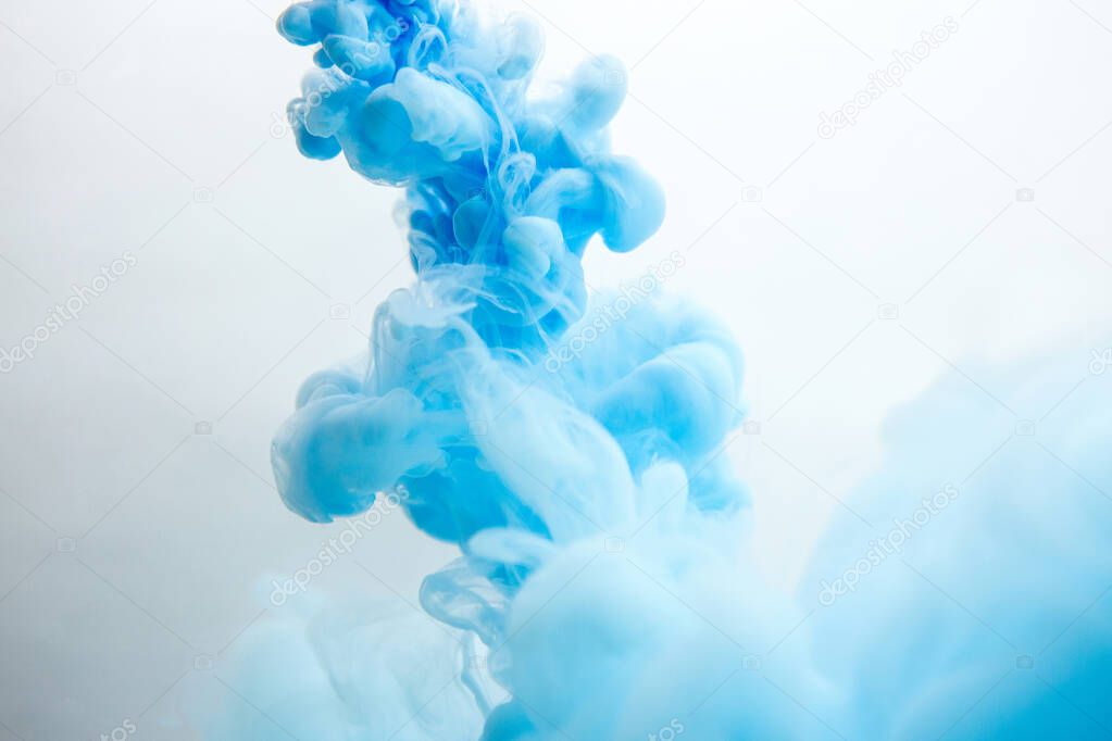 Abstract blue ink in water