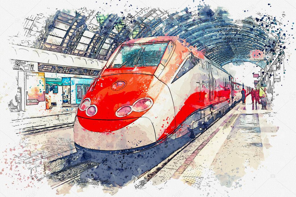 Illustration of a modern train