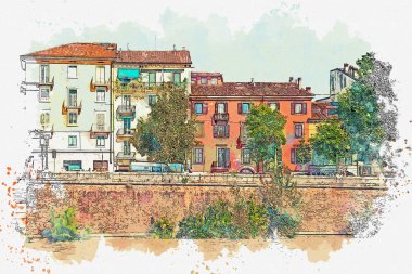 Verona 'daki mimarinin görüntüsü