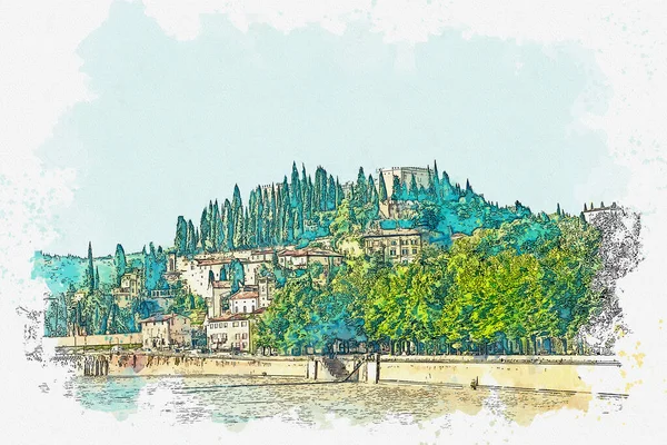 Vista de la arquitectura en Verona — Foto de Stock