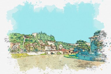 Verona 'daki mimarinin görüntüsü