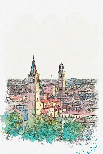 Blick auf die Architektur in Verona — Stockfoto
