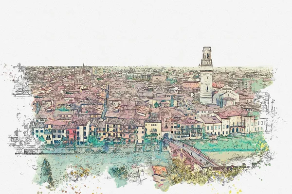 Blick auf die Architektur in Verona — Stockfoto