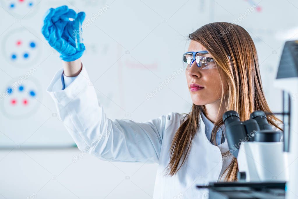 Scientific laboratory research. scientist working in laboratory