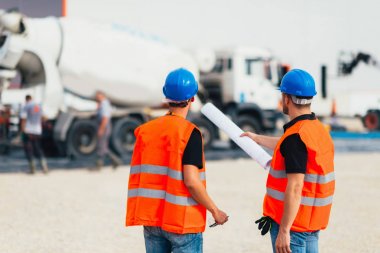 İnşaat site işçileri planları ile