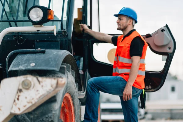 Operaio Manuale Skid Steer Loader — Foto Stock