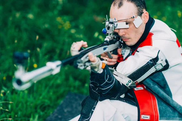 Male Training Sport Shooting Free Rifle — Stock Photo, Image