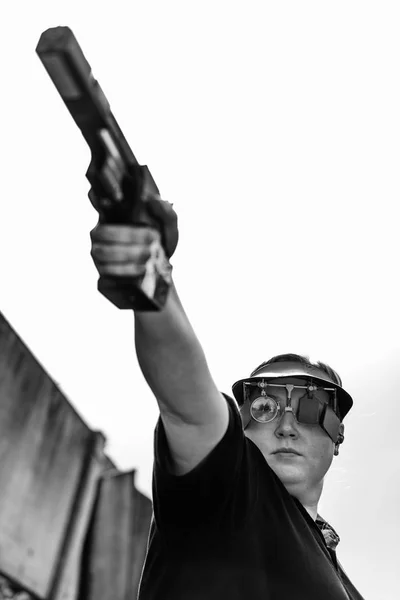 Woman Pistol Sport Shooting Training — Stock Photo, Image