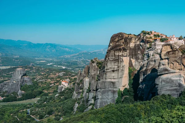 Flygfoto Över Meteora Klostren Grekland — Stockfoto