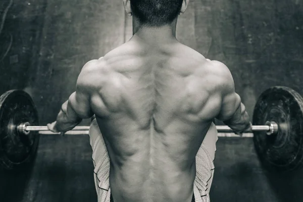Männlicher Athlet Beim Gewichtheben — Stockfoto
