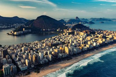 aerial view of Ipanema and Lagoa in Rio de Janeiro, Brazil clipart