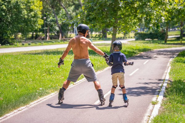 Roller skating activities in the park