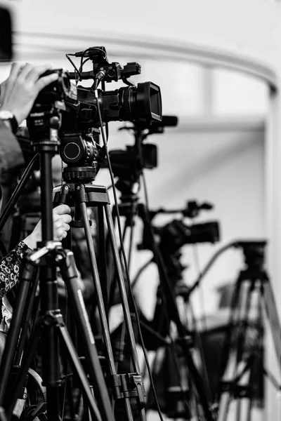 Video Camera Opname Persconferentie — Stockfoto