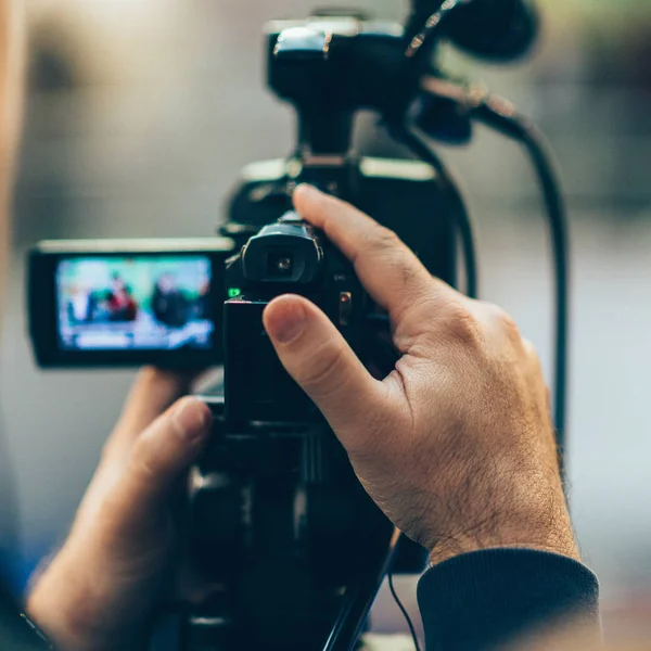 Primer Plano Del Evento Grabación Camarógrafo — Foto de Stock