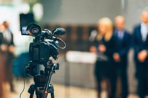 Television Camera Recording Publicity Event — Stock Photo, Image