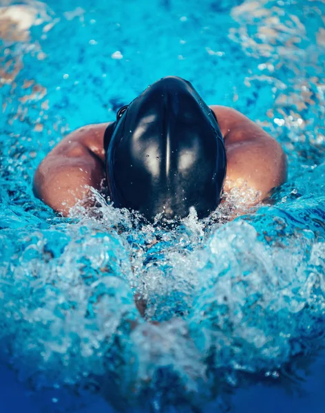 Breastrstroke Swimmer Pool — 스톡 사진