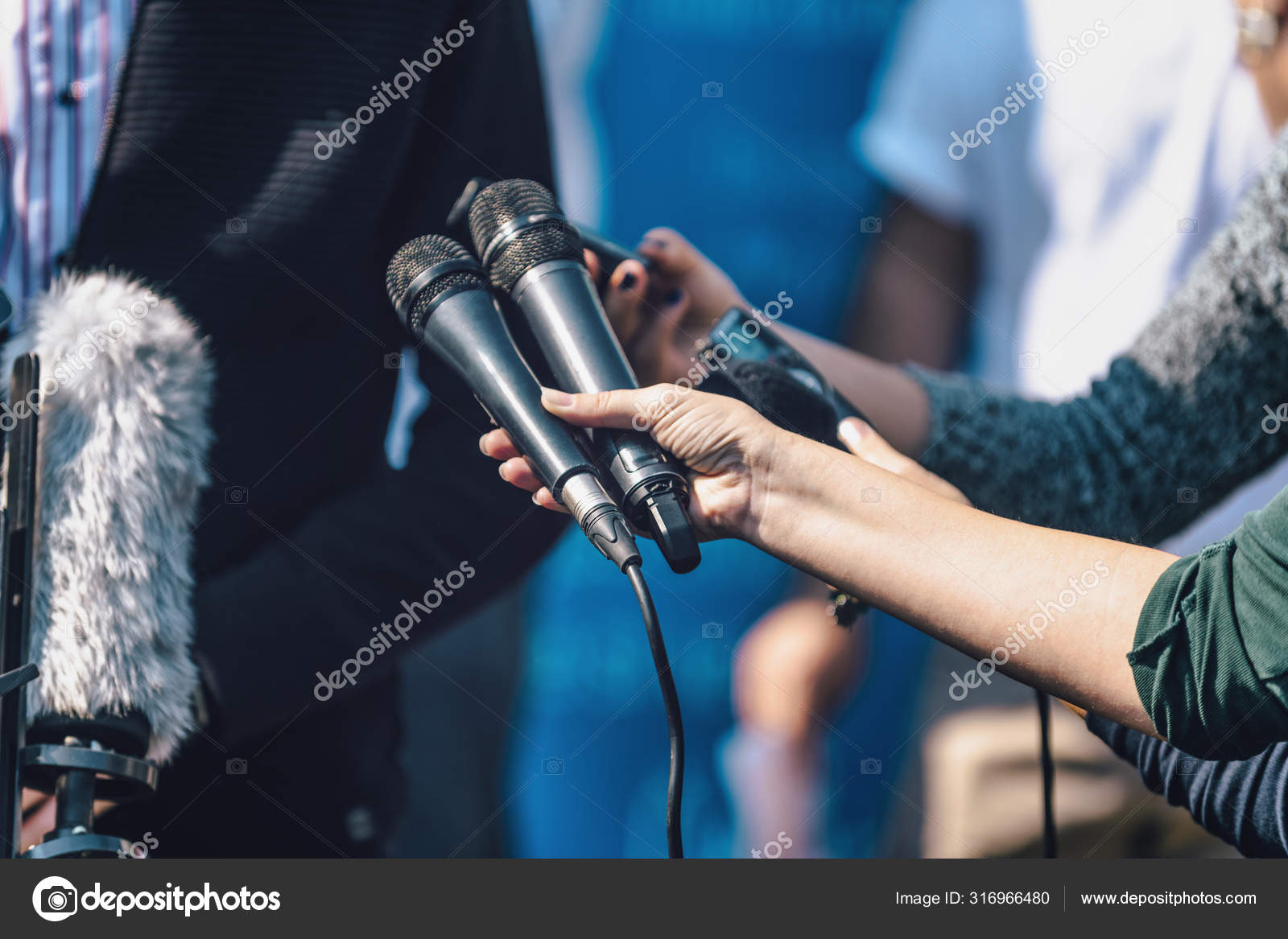 speaker with two microphones