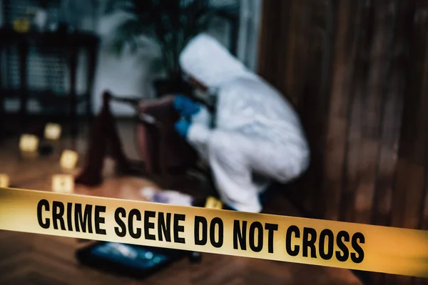 Experto Ciencias Forenses Investigación Escena Del Crimen — Foto de Stock