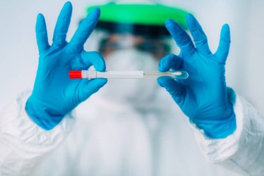 Corona virus test kit - Swab sample for PCR DNA testing  clipart