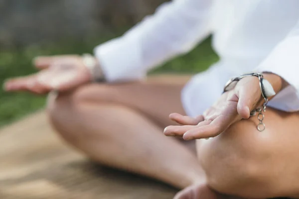 woman Balancing energy and healing with meditation.