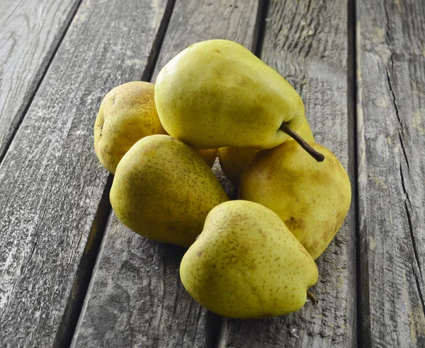 Beaucoup Poires Sur Une Table Rustique Bois Fruits Utiles Alimentation — Photo