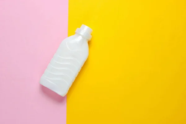 Flaska Med Tvättgel Pastellfärgad Bakgrund Högst Upp Minimalism — Stockfoto