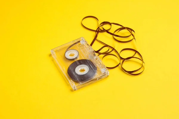 Music Lover Minimalism Concept Retro Style 80S Audio Cassette Film — Stok fotoğraf